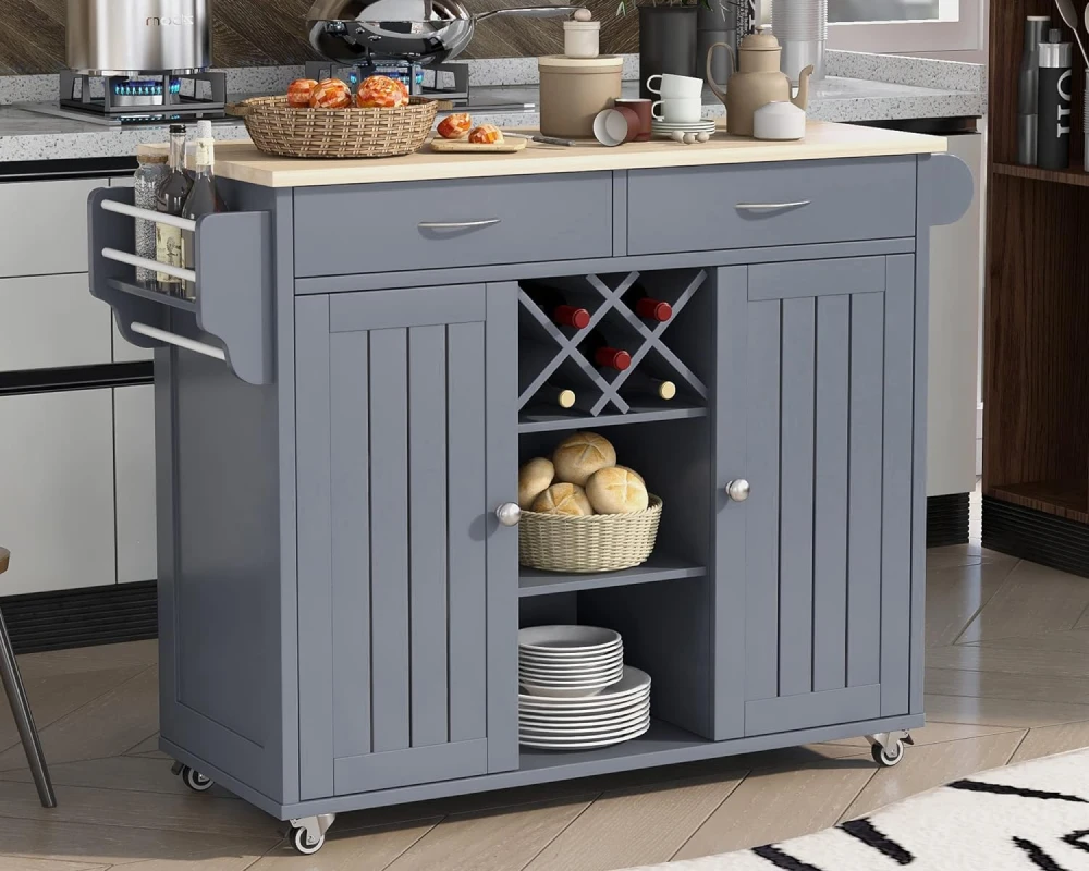 rustic kitchen island on wheels
